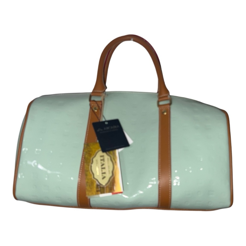 Arcadia Sage green patent leather East West barrel crossbody NWT